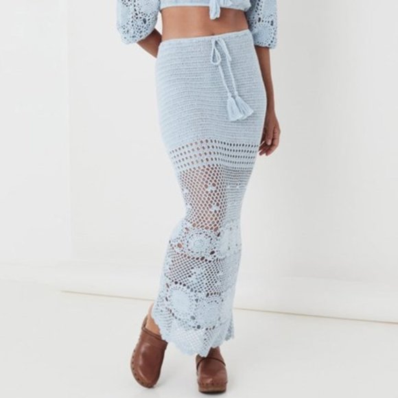 Spell Dresses & Skirts - Spell and the Gypsy Collective Let the Sunshine In Crochet Skirt Blue NWT Sz M